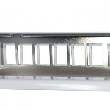 LogiLink 19 colių Keystone Patch Panel, 24 prievadų, ekranuotas, šviesiai pilkas (RAL7035), 1U, iki 24 Keystone modulių, 1 vnt. (NK4073)