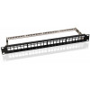 Microconnect PP-027 24 prievadų Cat6 UTP pach panelė, 1U montavimui į stelažą, juoda