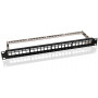 Microconnect PP-027 24 prievadų Cat6 UTP pach panelė, 1U montavimui į stelažą, juoda