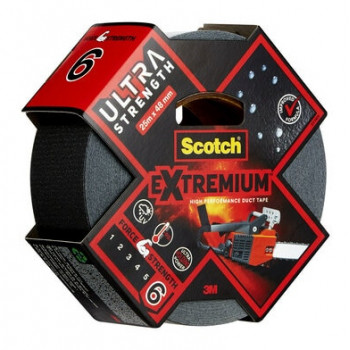 3M Extremium juoda armuota juosta 48 mm x 25 m, 6 ritinėliai - vandeniui atspari, UV atspari remonto juosta 7100205699