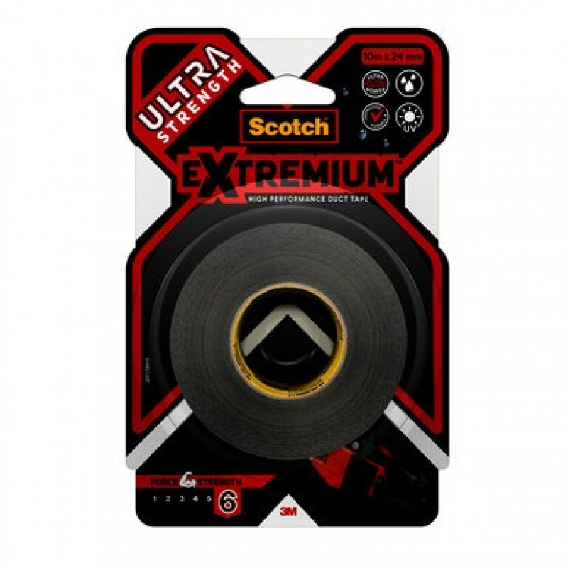 3M Extremium juoda surišimo ir taisymo juosta, atspari UV ir vandeniui, 10 m x 24 mm, 6 ritinėliai 7100207215
