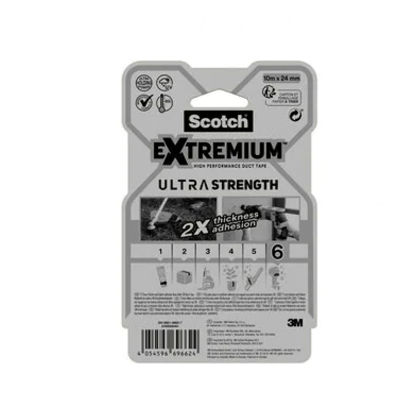 3M Extremium juoda surišimo ir taisymo juosta, atspari UV ir vandeniui, 10 m x 24 mm, 6 ritinėliai 7100207215