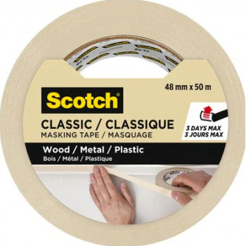 3M Classic 2000 dažytojo maskavimo juosta, smėlio spalvos, 48 mm x 50 m, PEFC sertifikuota (CLASSIC-4850 PEFC)