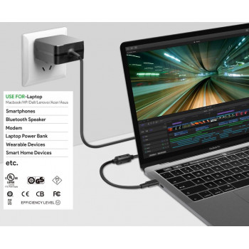 CoreParts MBXUSBC-AC0005 USB-C maitinimo adapteris 45W PD juodas