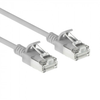 ACT pilkas 0,25 m LSZH S/FTP CAT6A slimline tinklo kabelis su RJ45 jungtimis ir snagless apsauga (DB7052)
