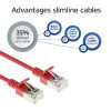ACT raudonas 7 m LSZH S/FTP CAT6A Slimline tinklo kabelis su RJ45 jungtimis (DB7507)