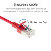 ACT raudonas 7 m LSZH S/FTP CAT6A Slimline tinklo kabelis su RJ45 jungtimis (DB7507)