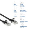 ACT 1,5 m LSZH S/FTP CAT7 Slimline tinklo kabelis, Snagless, juodas (DF7951)