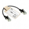 ACT juodas 0,25 m LSZH S/FTP CAT7 slimline tinklo kabelis su užkabinimo apsauga ir RJ45 jungtimis (DF7952)