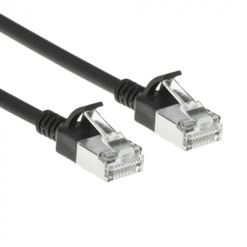 ACT Black 0,15 m LSZH S/FTP CAT7 Slimline tinklo kabelis su RJ45 jungtimis (DF7930)