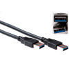ACT SB3011 USB 2.0 Type-A vyriškas į vyrišką kabelis, 1 m, juodas