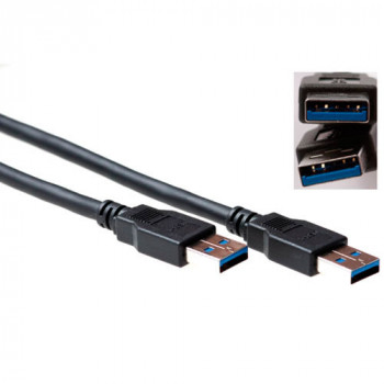 ACT SB3011 USB 2.0 Type-A vyriškas į vyrišką kabelis, 1 m, juodas