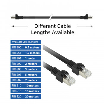 ACT FB8505 5m S/FTP Cat.7 PUR lankstus tinklo kabelis, Snagless RJ45, juodas