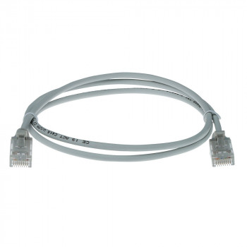 ACT pilkas 7 metrų LSZH U/UTP CAT6 datacenter slimline patch tinklo kabelis su snagless RJ45 jungtimis (DC9007)