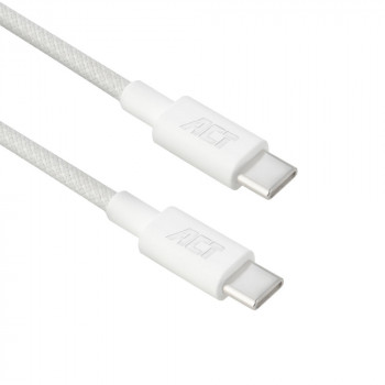 ACT USB 2.0 60W įkrovimo/duomenų kabelis USB-C į USB-C, baltas, 2 m (AC3081)