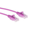 ACT Pink 0,25 m LSZH U/UTP CAT6 Datacenter Slimline tinklo kabelis su RJ45 jungtimis (DC9452)