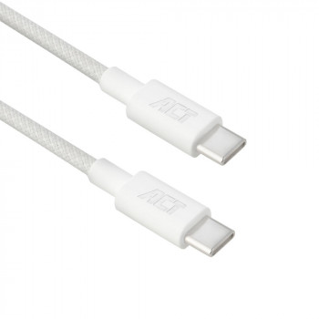 ACT USB 2.0 60W įkrovimo ir duomenų perdavimo kabelis USB-C į USB-C, baltas, 1 m (AC3080)