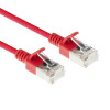 ACT raudonas 0,5 m LSZH S/FTP CAT6A slimline tinklo kabelis su snagless RJ45 (DB7500)