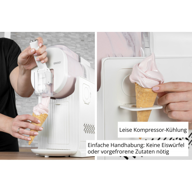 Unold 48965 Sofia 2-in-1 sulčių ir švelnių ledų gaminimo aparatas, 1,5L, 150W, 5 programos, juodas