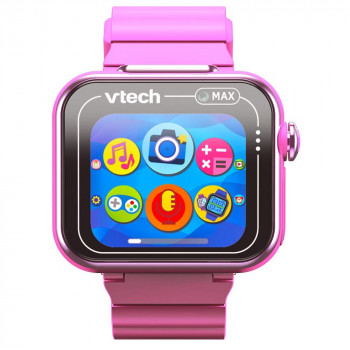 VTech KidiZoom Smart Watch MAX rožinis vaikiškas išmanusis laikrodis su dvigubomis kameromis, 20+ žaidimų, aktyvumo sekikliu, atsparus purslams