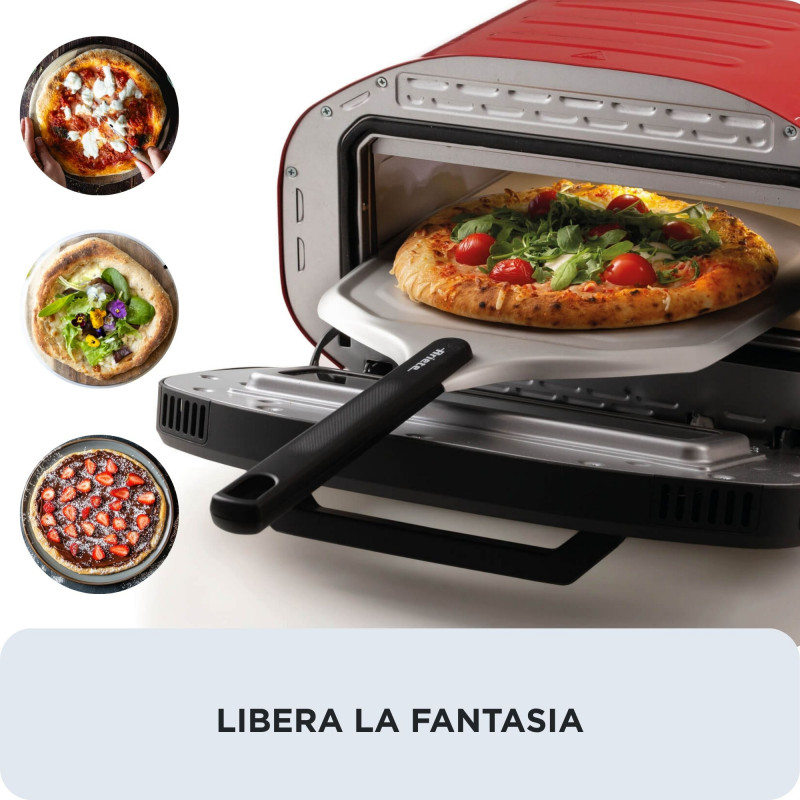 Ariete elektrinė picų krosnelė DA GENNARO, raudona/nerūdijantis plienas, 2200W, picoms iki 30 cm