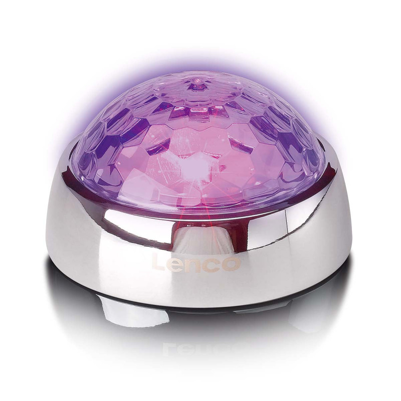 Lenco TTA-080SI plokštelių stabilizatorius su RGB disko šviesa, 250 g, sidabrinis