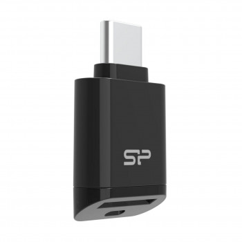 Silicon Power C200 USB-C 3.2 microSD kortelių skaitytuvas - Juodas