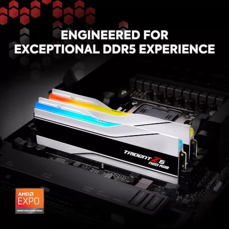 G.Skill Trident Z5 Neo EXPO RGB 64GB (2x32GB) DDR5 PC5-48000C30 6000MHz dviejų kanalų atminties rinkinys
