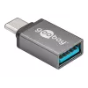 Wentronic Goobay USB-C™ Adapter - USB 3.0 A lizdas, pilkas - skirtas USB-C™ ir USB-A įrenginių prijungimui (56621)