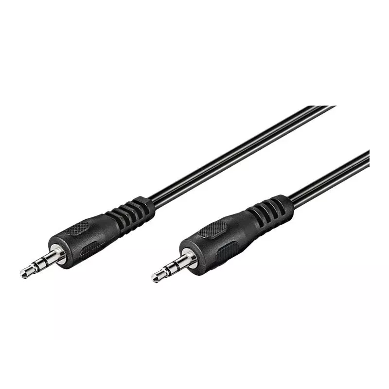 Wentronic Goobay 3,5 mm garso jungiamasis laidas, juodas, 2,5 m - kištukas 3,5 mm (3 kontaktai, stereo) > kištukas 3,5 mm (3 kontaktai, stereo) (50449)