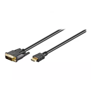 Wentronic Goobay HDMI™ / DVI-D laidas, juodas, 3 m – 19 kontaktų HDMI™ kištukas > DVI-D (18+1) kištukas (51581)