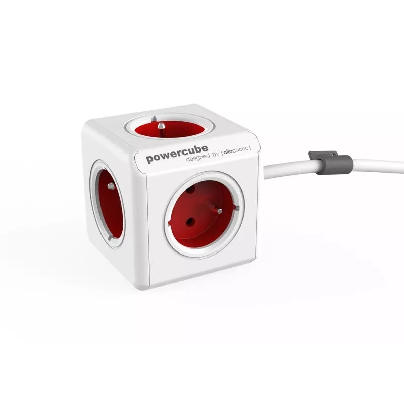 Allocacoc PowerCube Extended - 1,5 m - Pilka - Raudona - 220-240 V