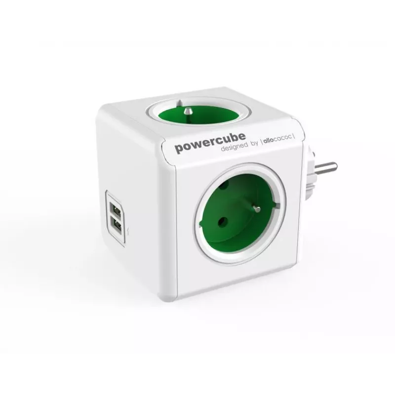 PowerCube Original USB Type E mėlynas – kompaktiškas kištukinis lizdas su USB