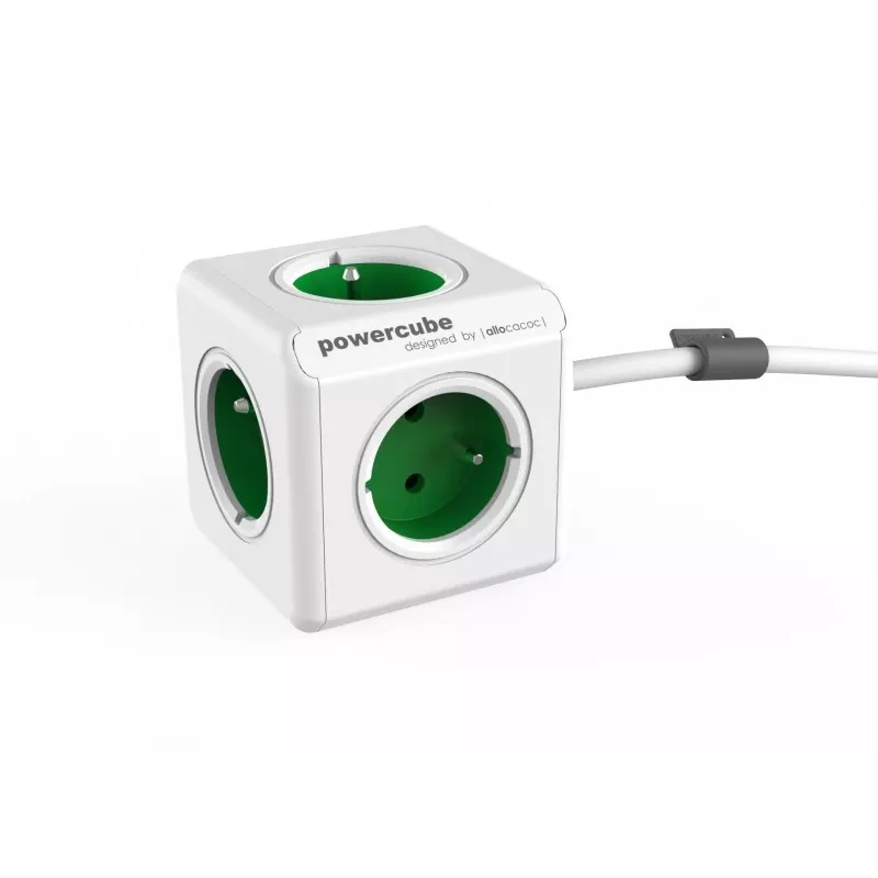 Allocacoc PowerCube Extended ilginimo lizdas 1,5 m 5 AC lizdai Žalias