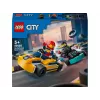 Konstruktorius LEGO 60400 City Lenktyniniai Kartai su lenktynininkais – žaidimo rinkinys su minifigūrėlėmis ir transporto priemonėmis