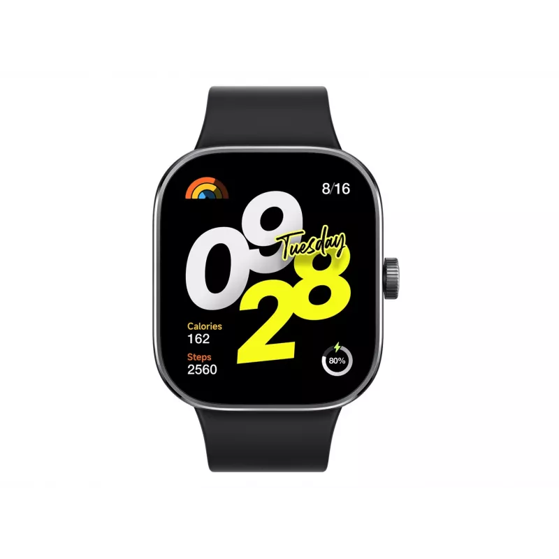 Xiaomi Redmi Watch 4 – išmanusis laikrodis su TPU juostele, juodas, riešo dydis 135-205 mm, ekranas 5 cm (1.97 inch)