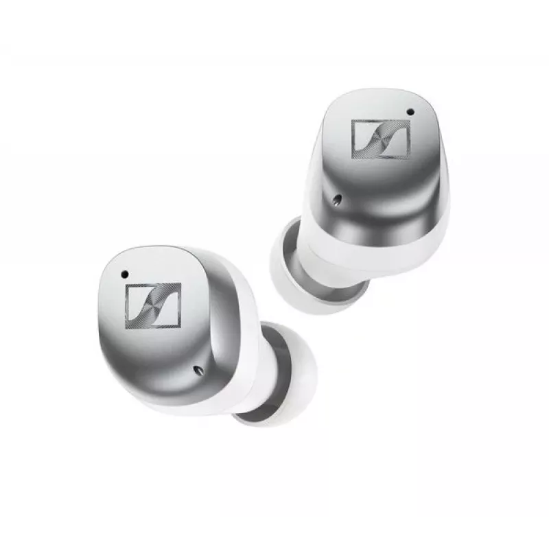 SENNHEISER Momentum MTW4 belaidės Bluetooth ausinės su triukšmo slopinimu sportui - balta ir sidabrinė
