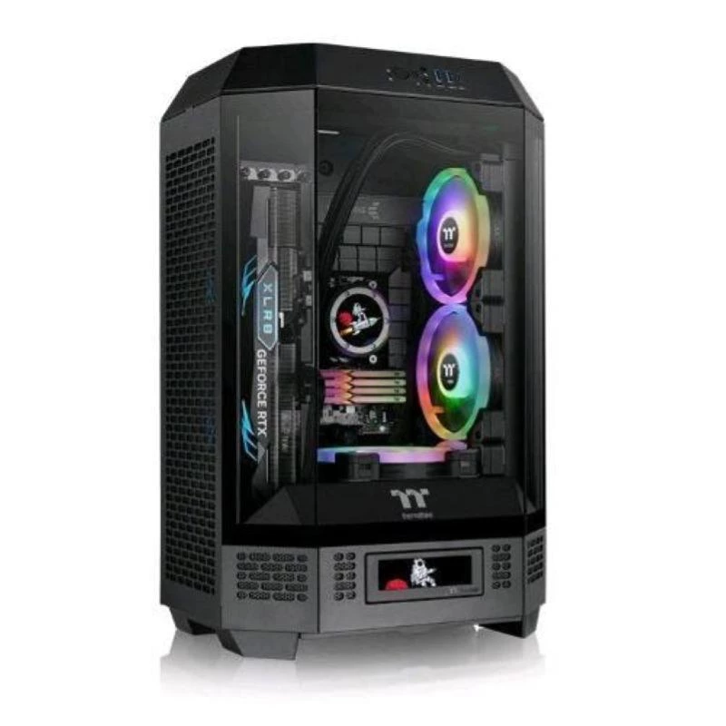 Thermaltake The Tower 300 Black Micro Tower – Kompiuterio korpusas su grūdintu stiklu, skirtas žaidimams