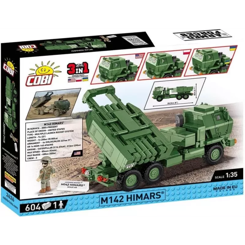 COBI 2626 Armed Forces M142 HIMARS 621 kaladėlės