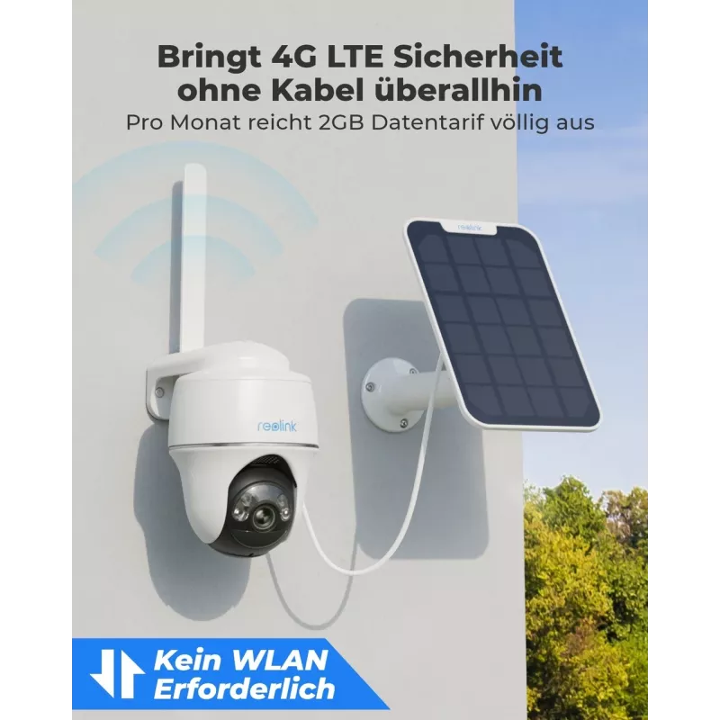 Reolink Go Series G430 - 5MP lauko baterijinė kamera, 4G LTE tinklas, žmogaus/transporto priemonės/gyvūno aptikimas, 355° pasukimas ir 140° pakreipimas