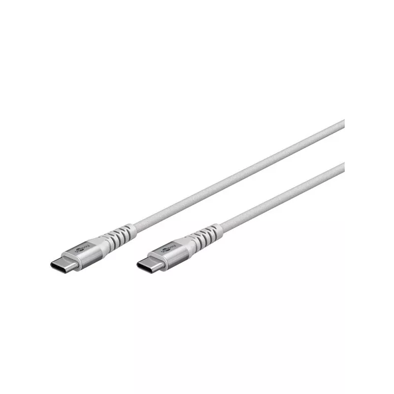 Super-soft USB 2.0 pinta laida, USB-C kištukas > USB-C kištukas (balta, 3 metrai)