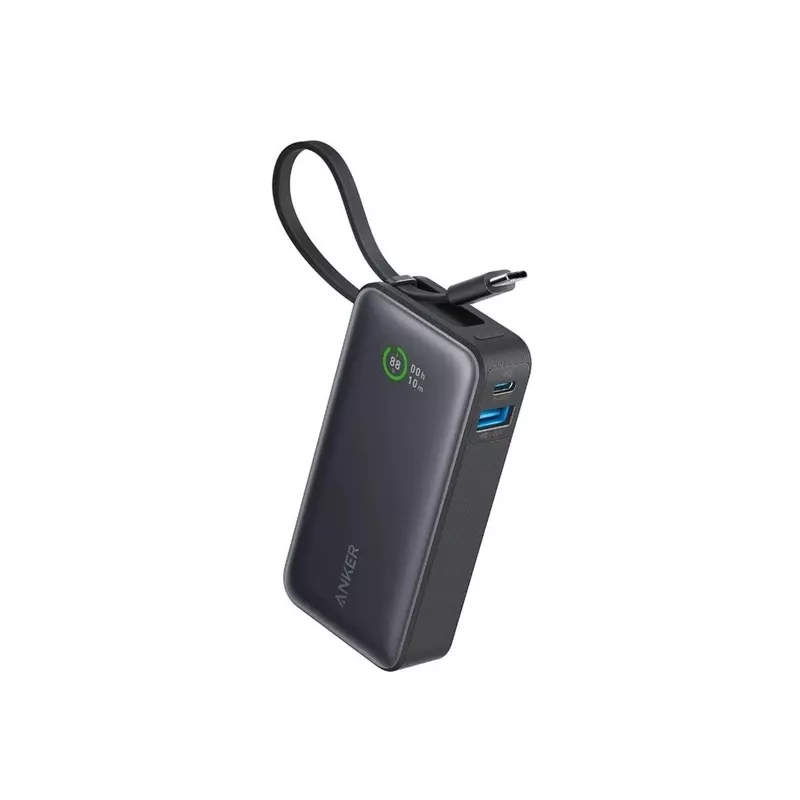 Anker Powerbank 545 NANO 30W 10000mAh su integruotu USB-C laidu, juoda