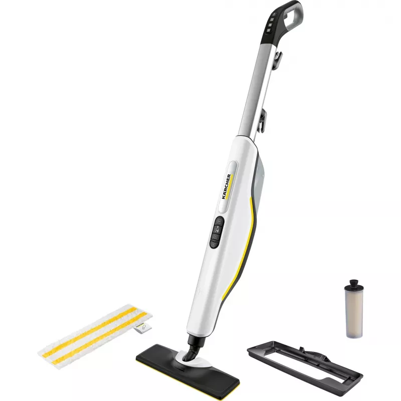 Garų šluotuvas Kärcher SC 3 UPRIGHT – 0,5 L talpa, 1600 W, 30 s įšilimas, išimamas bakelis, kilimų antgalis