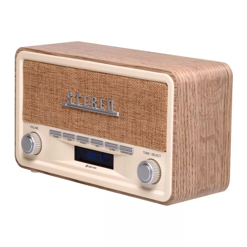 Denver DAB-18LW retro radijas su DAB+, FM ir Bluetooth, baltas