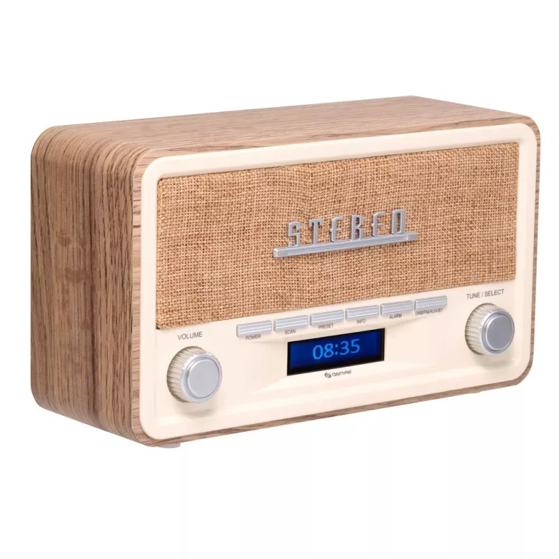 Denver DAB-18LW retro radijas su DAB+, FM ir Bluetooth, baltas