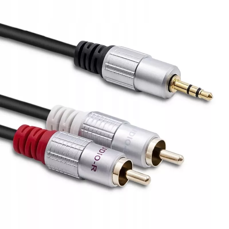 Garso laidas Qoltec 52339 1 m 2xRCA 3,5 mm juodas
