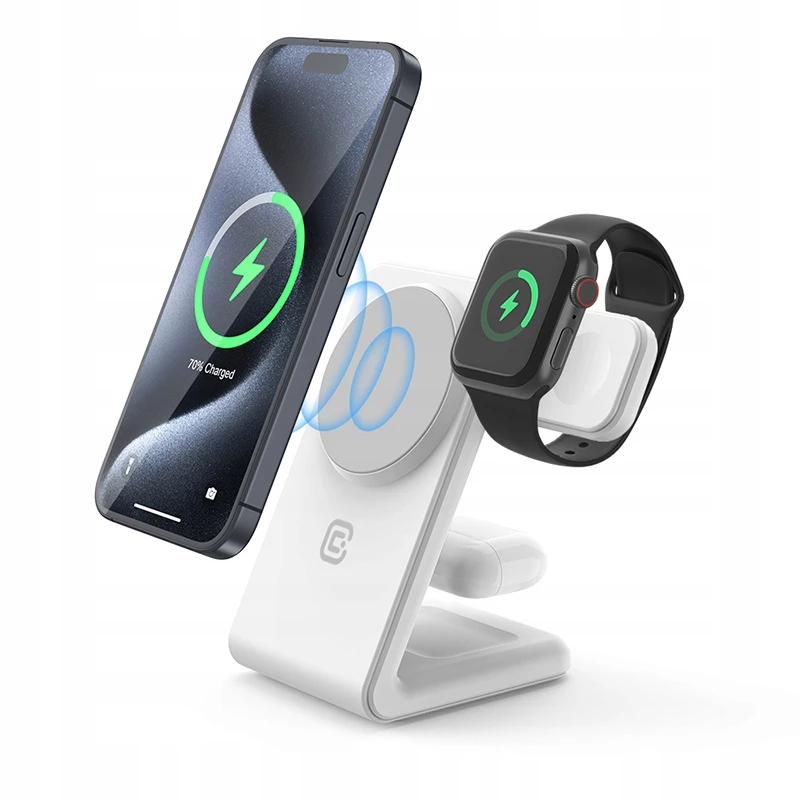Belaidis įkroviklis 3v1 MagSafe, skirtas iPhone, Apple Watch ir AirPods, Crong