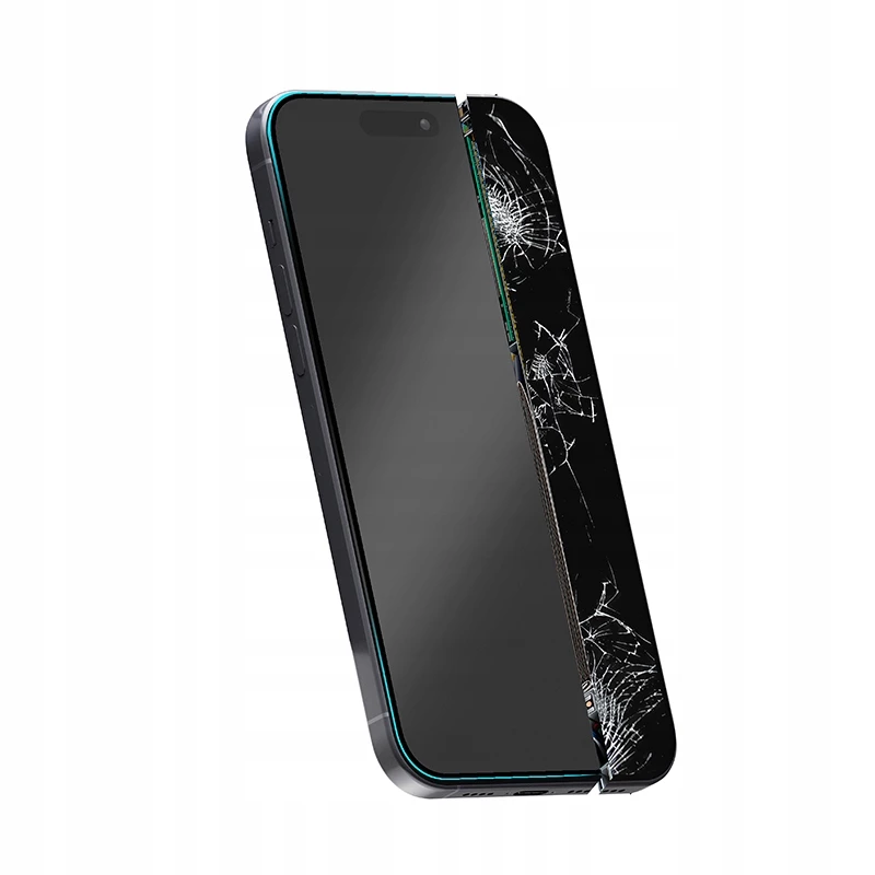 Crong CRG-NANO-IP61 hibridinis stiklinis ekrano apsauginis stikliukas iPhone 15, 9H kietumas, atsparus įbrėžimams