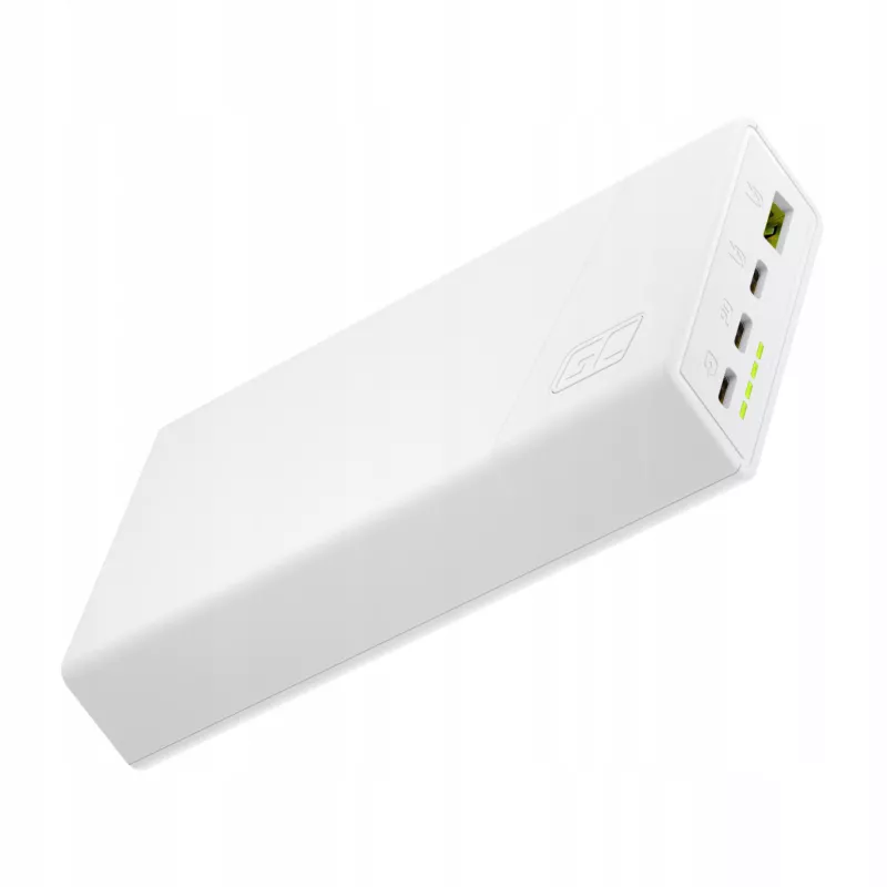 Green Cell PowerPlay20s Powerbank 20000mAh 22,5W Baltas 3x USB-C PD QC 3.0