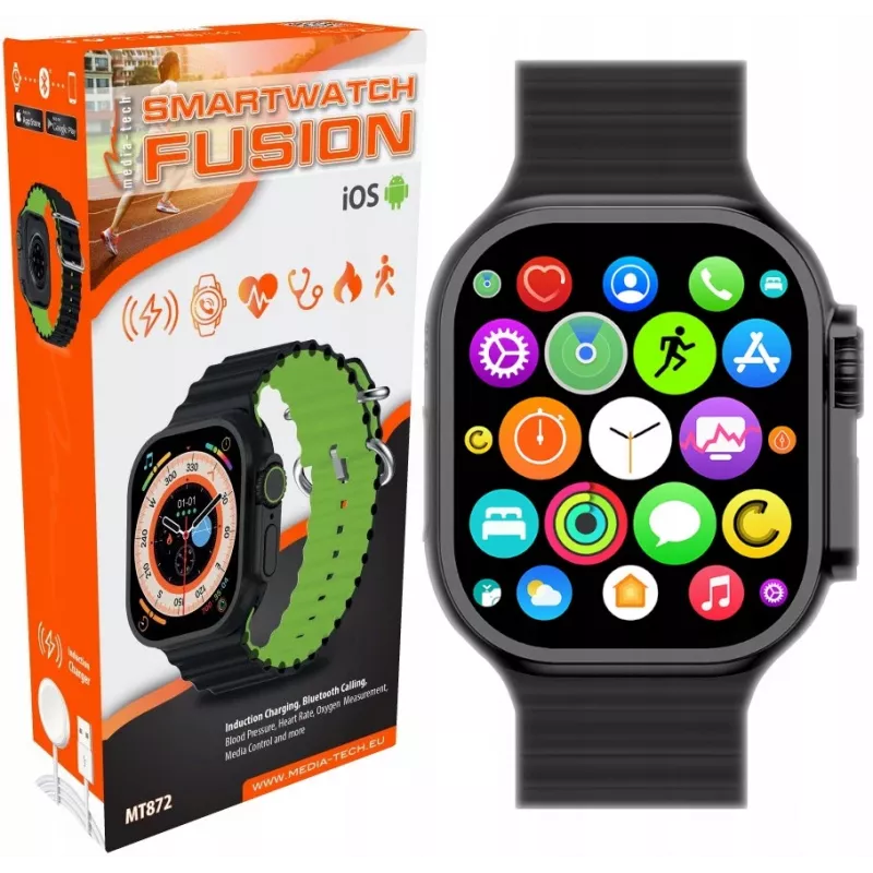 Išmanusis laikrodis Fusion MT872 su Bluetooth skambučiais, pulso, kraujospūdžio ir deguonies matavimu